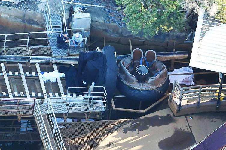 Image of broken ride at Dreamworld